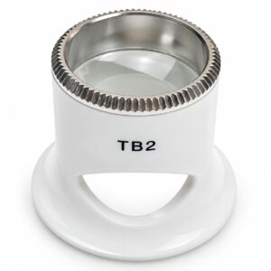 Лупа Bergeon 2611-TB-2 с биконвексен обектив, бяла, увеличение 5x