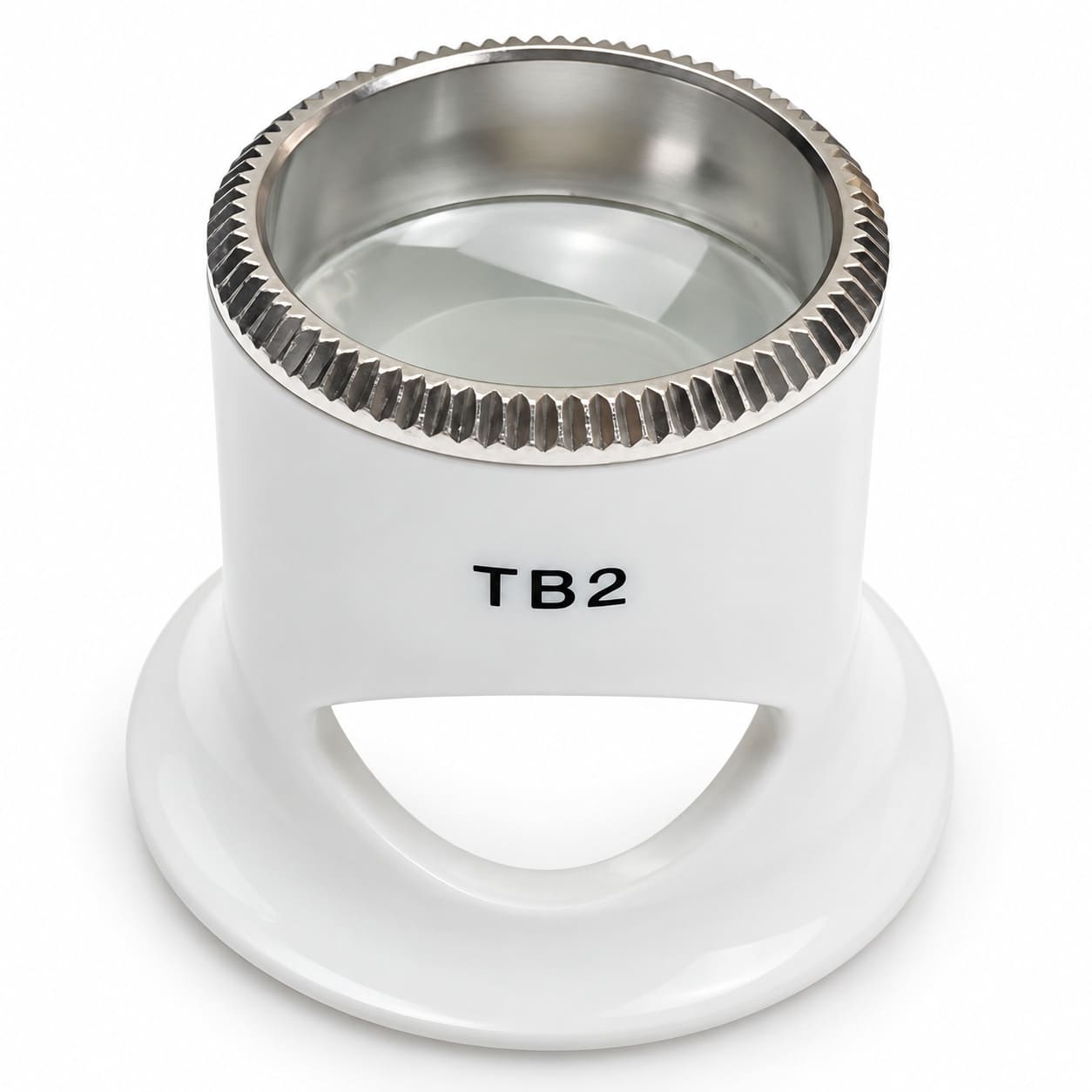 Лупа Bergeon 2611-TB-2 с биконвексен обектив, бяла, увеличение 5x