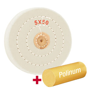 Polinum комплект за полиране с висок гланц за платина, злато и неръждаема стомана 125 мм
