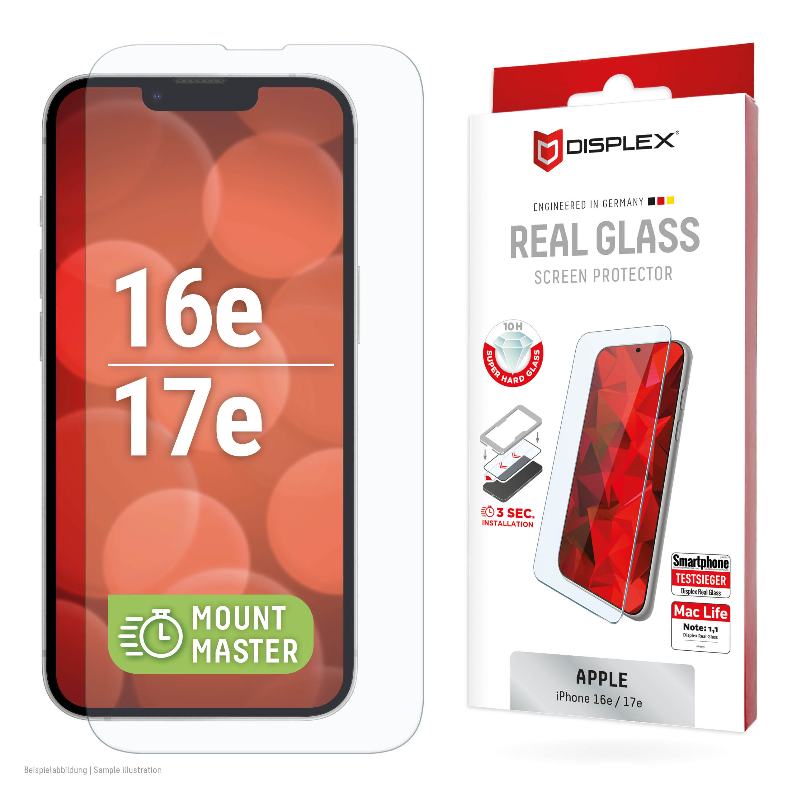 Защитно стъкло DISPLEX 10H за iPhone 16e/17e