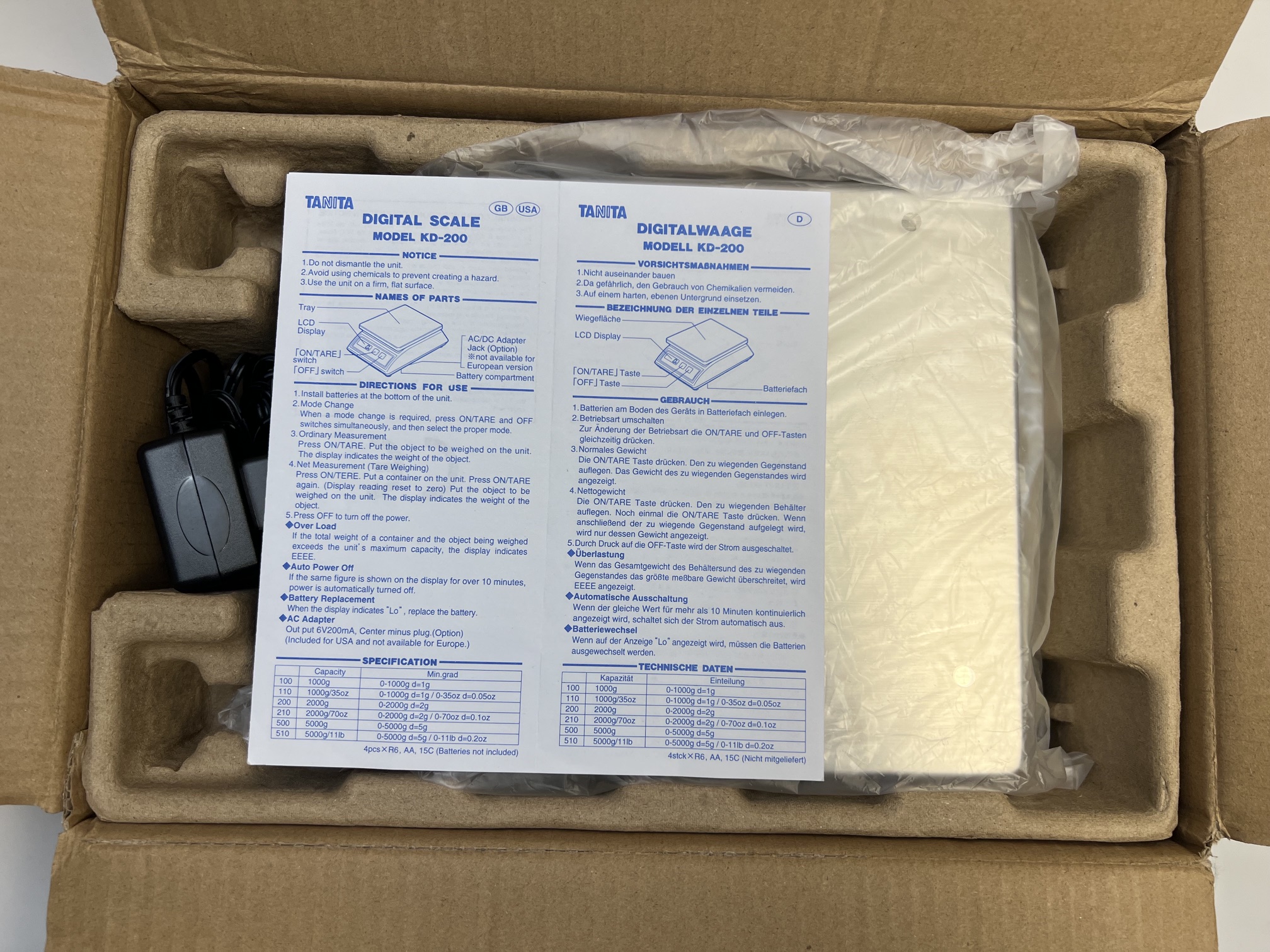 Цифрова везна Tanita KD-200-510 5000 г, с нарушена опаковка върнат продукт, нова - Image 10